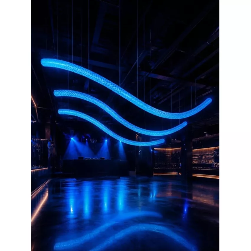 kelvo® GLOWFLEX  Ταινία Neon Flex με Πλεκτή Υφασμάτινη Επένδυση LED 14W/m 840lm/m 360° DC 24V Αδιάβροχο IP65 120 x SMD5054 Chip/m Πολύχρωμο RGB+WW Dimmable - Sanan SMD Chip - Μ1000 x Π2.2 x Υ2.2cm - Ρολό 10 Μέτρων