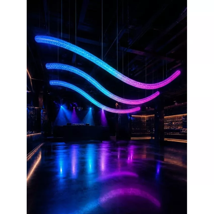 kelvo® GLOWFLEX  Ψηφιακή Pixel Addressable Ταινία Neon Flex με Πλεκτή Υφασμάτινη Επένδυση LED 14W/m 840lm/m 360° DC 24V Αδιάβροχο IP65 120 x SMD5054 Chip/m Πολύχρωμο RGB+WW Dimmable SPI/TTL Protocol IC TM1814 - Sanan SMD Chip - Μ1000 x Π2.2 x Υ2.2cm - Ρολ