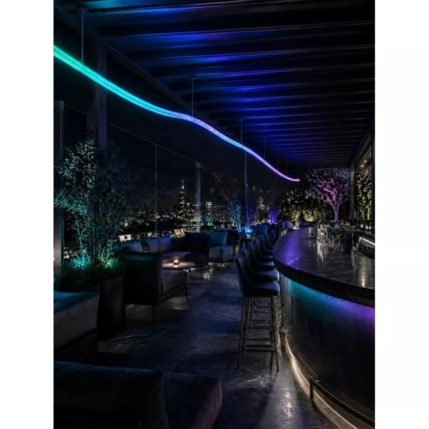 kelvo® GLOWFLEX  Ψηφιακή Pixel Addressable Ταινία Neon Flex με Πλεκτή Υφασμάτινη Επένδυση LED 14W/m 840lm/m 360° DC 24V Αδιάβροχο IP65 120 x SMD5054 Chip/m Πολύχρωμο RGB+WW Dimmable SPI/TTL Protocol IC TM1814 - Sanan SMD Chip - Μ1000 x Π2.2 x Υ2.2cm - Ρολ
