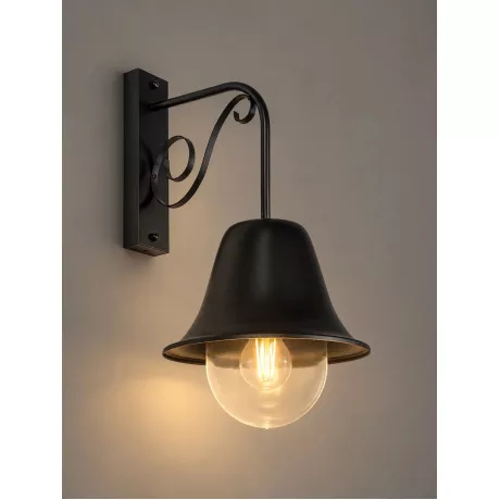 GLOBOSTAR® ANNIEL  Vintage Φωτιστικό Τοίχου - Απλίκα με Ντουί 1 x E27 AC 220-240V IP20 - Μαύρο - Μ27 x Π40 x Υ56cm