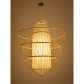 GLOBOSTAR® HIBISCUS  Boho Κρεμαστό Φωτιστικό Οροφής με Ντουί 1 x E27 AC 220-240V IP20 - Μπεζ - Μ100 x Π100 x Υ100cm