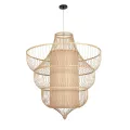 GLOBOSTAR® HIBISCUS  Boho Κρεμαστό Φωτιστικό Οροφής με Ντουί 1 x E27 AC 220-240V IP20 - Μπεζ - Μ100 x Π100 x Υ100cm
