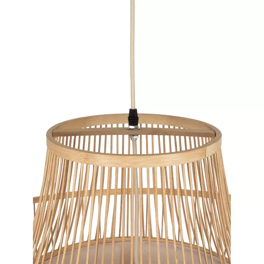 GLOBOSTAR® HIBISCUS  Boho Κρεμαστό Φωτιστικό Οροφής με Ντουί 1 x E27 AC 220-240V IP20 - Μπεζ - Μ100 x Π100 x Υ100cm