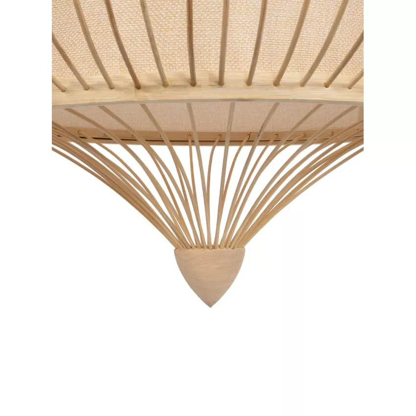 GLOBOSTAR® HIBISCUS  Boho Κρεμαστό Φωτιστικό Οροφής με Ντουί 1 x E27 AC 220-240V IP20 - Μπεζ - Μ100 x Π100 x Υ100cm