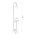 kelvo® CORDELIA  Επιδαπέδιο Φωτιστικό για Λάμπα με Ντουί 1 x E27 AC 220-240V IP20 - Μαύρο Ματ & Λευκό - Μ30 x Π34 x Υ180cm