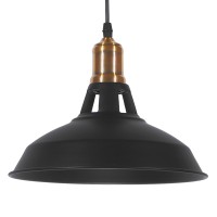 GLOBOSTAR® ANER  Vintage Κρεμαστό Φωτιστικό Οροφής με Ντουί 1 x E27 AC 220-240V IP20 - Μαύρο & Χρυσό - Μ27.5 x Π27.5 x Υ19cm