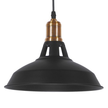 GLOBOSTAR® ANER  Vintage Κρεμαστό Φωτιστικό Οροφής με Ντουί 1 x E27 AC 220-240V IP20 - Μαύρο & Χρυσό - Μ27.5 x Π27.5 x Υ19cm