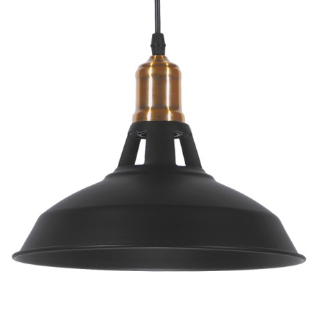 GLOBOSTAR® ANER  Vintage Κρεμαστό Φωτιστικό Οροφής με Ντουί 1 x E27 AC 220-240V IP20 - Μαύρο & Χρυσό - Μ27.5 x Π27.5 x Υ19cm