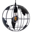 GLOBOSTAR® EARTH  Vintage Κρεμαστό Φωτιστικό Οροφής με Ντουί 1 x E27 AC 220-240V IP20 - Μαύρο - Μ30 x Π30 x Υ30cm