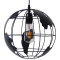 GLOBOSTAR® EARTH  Vintage Κρεμαστό Φωτιστικό Οροφής με Ντουί 1 x E27 AC 220-240V IP20 - Μαύρο - Μ30 x Π30 x Υ30cm