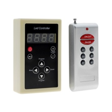 Ασύρματος LED Digital RGB Controller με Χειριστήριο RF για LED Digital RGB Προϊόντα 5v - 12v - 24v 1024 IC - 2048 IC
