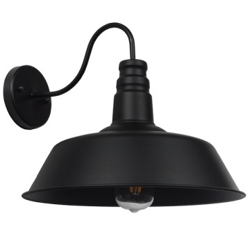 GLOBOSTAR® SORD  Vintage Φωτιστικό Τοίχου - Απλίκα με Ντουί 1 x E27 AC 220-240V IP20 - Μαύρο - Μ36 x Π42 x Υ32cm