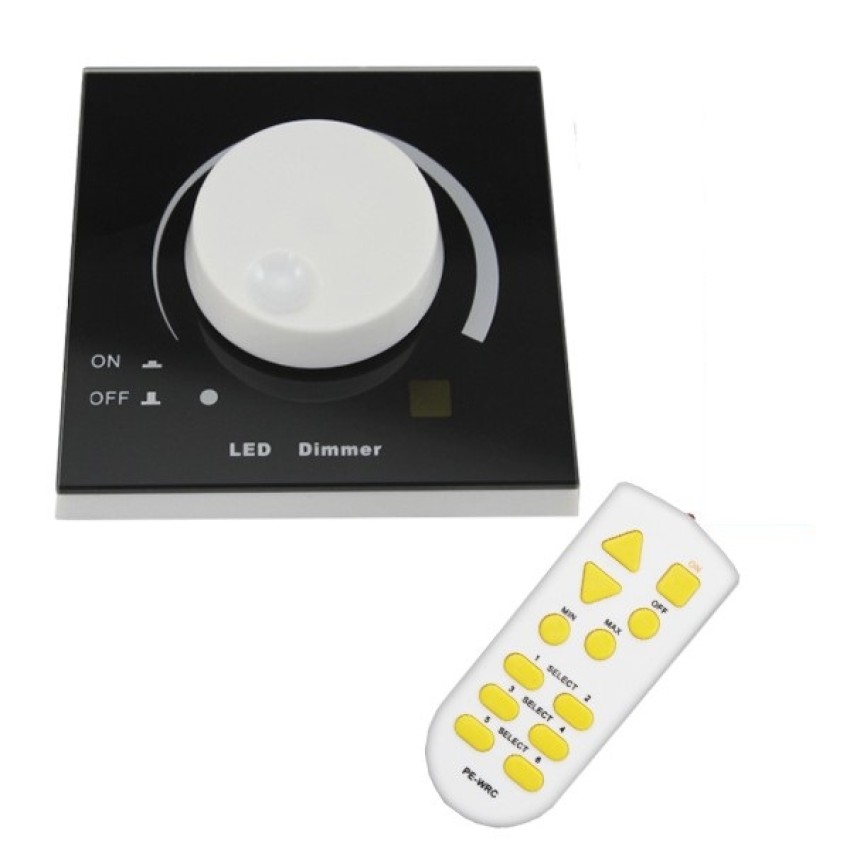 Ασύρματο LED Dimmer Τοίχου Μαύρο 220v (200w) Trailing Edge