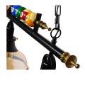GLOBOSTAR® BILLIARD SERIES  Vintage Κρεμαστό Φωτιστικό Οροφής με Ντουί 3 x E27 AC 220-240V IP20 - Μαύρο & Μελί - Μ96 x Π25 x Υ30cm