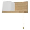 AMITY  Μοντέρνο Επιτοίχιο Φωτιστικό Απλίκα Μονόφωτο 1 x E27 IP20 Μπεζ Ξύλο με Λευκό Γυαλί - Μ30 x Π14.5 x Υ15cm