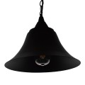 CLOCHER  Vintage Κρεμαστό Φωτιστικό Καμπάνα Μονόφωτο 1 x E27 IP20 Μαύρο Μέταλλο - Μ29 x Π29 x Υ34cm