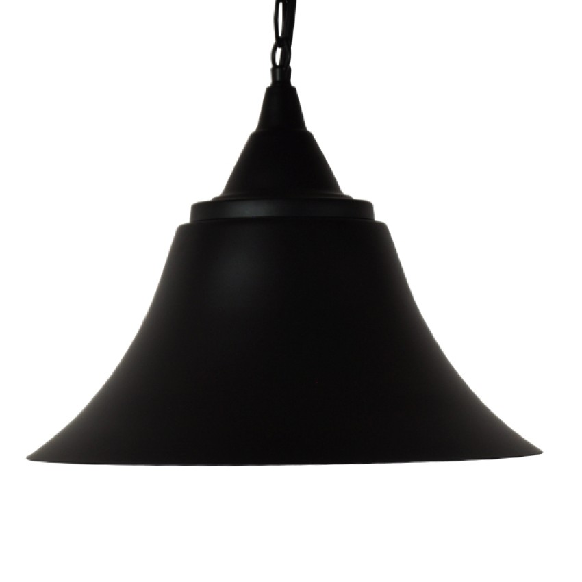 CLOCHER  Vintage Κρεμαστό Φωτιστικό Καμπάνα Μονόφωτο 1 x E27 IP20 Μαύρο Μέταλλο - Μ29 x Π29 x Υ34cm