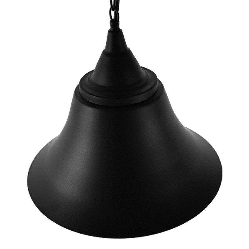 CLOCHER  Vintage Κρεμαστό Φωτιστικό Καμπάνα Μονόφωτο 1 x E27 IP20 Μαύρο Μέταλλο - Μ29 x Π29 x Υ34cm