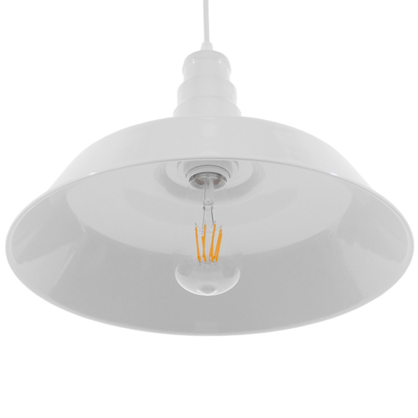 GLOBOSTAR® RAY  Vintage Κρεμαστό Φωτιστικό Οροφής με Ντουί 1 x E27 AC 220-240V IP20 - Λευκό - Μ36 x Π36 x Υ25cm