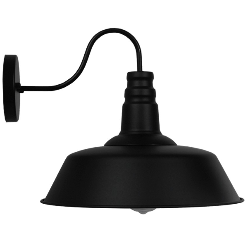 GLOBOSTAR® SORD  Vintage Φωτιστικό Τοίχου - Απλίκα με Ντουί 1 x E27 AC 220-240V IP20 - Μαύρο - Μ36 x Π42 x Υ32cm