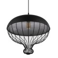SOBRINO  Vintage Κρεμαστό Φωτιστικό Πλέγμα Μονόφωτο 1 x E27 IP20 Μαύρο Μέταλλο - Μ46 x Π46 x Υ50cm