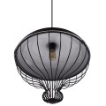 SOBRINO  Vintage Κρεμαστό Φωτιστικό Πλέγμα Μονόφωτο 1 x E27 IP20 Μαύρο Μέταλλο - Μ46 x Π46 x Υ50cm