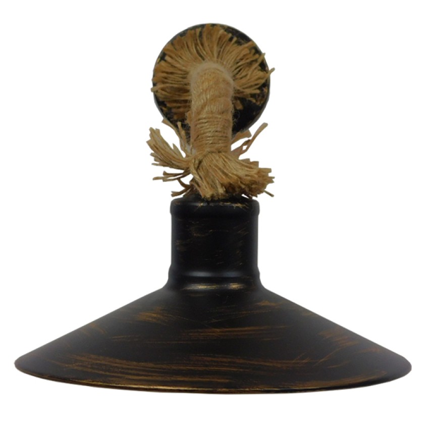 GLOBOSTAR® VINSA  Boho Φωτιστικό Τοίχου - Απλίκα με Ντουί 1 x E27 AC 220-240V IP20 - Μαύρο & Μπεζ - Μ50 x Π27 x Υ25cm