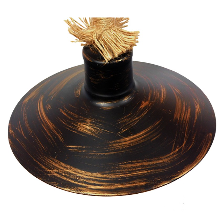 GLOBOSTAR® VINSA  Boho Φωτιστικό Τοίχου - Απλίκα με Ντουί 1 x E27 AC 220-240V IP20 - Μαύρο & Μπεζ - Μ50 x Π27 x Υ25cm