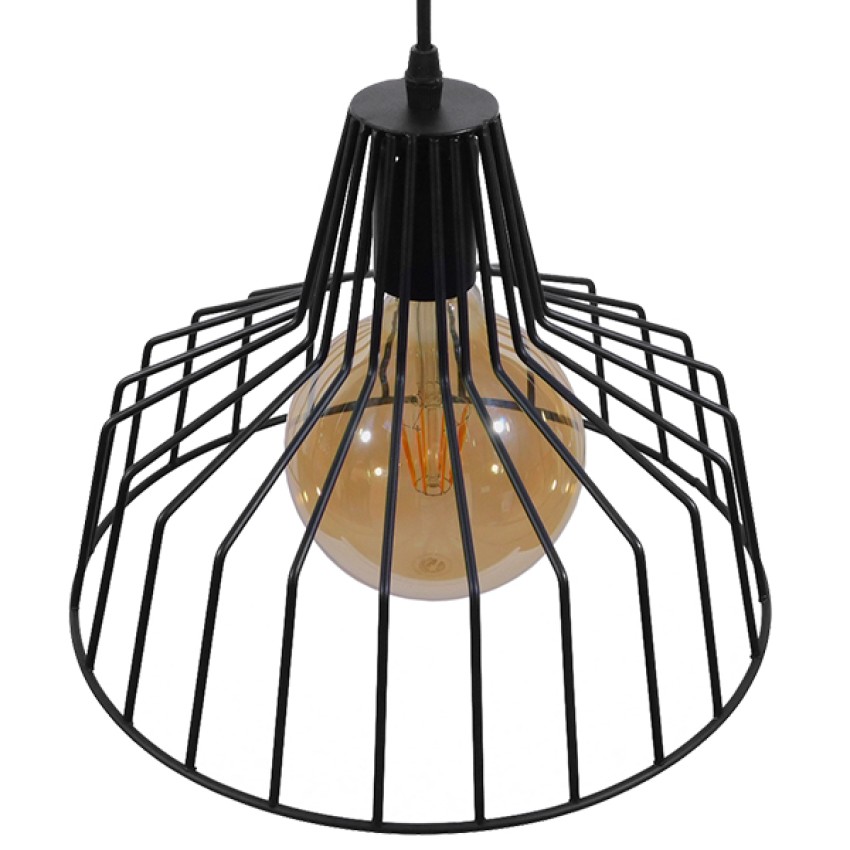 TERE  Vintage Κρεμαστό Φωτιστικό Καμπάνα Μονόφωτο 1 x E27 IP20 Μαύρο Μέταλλο - Μ30 x Π30 x Υ25cm