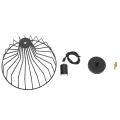 GLOBOSTAR® TERE  Vintage Κρεμαστό Φωτιστικό Οροφής με Ντουί 1 x E27 AC 220-240V IP20 - Μαύρο - Μ30 x Π30 x Υ25cm