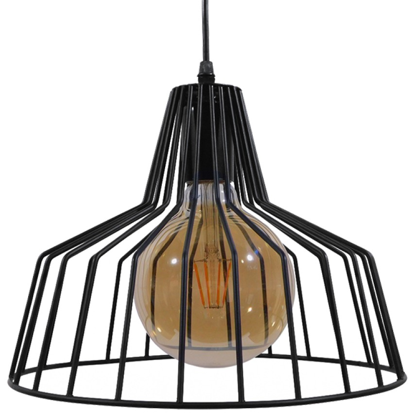 TERE  Vintage Κρεμαστό Φωτιστικό Καμπάνα Μονόφωτο 1 x E27 IP20 Μαύρο Μέταλλο - Μ30 x Π30 x Υ25cm