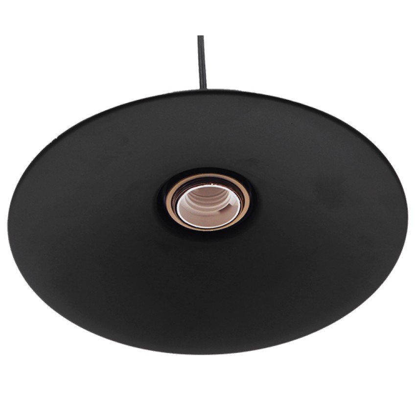 CARAVEL  Vintage Κρεμαστό Φωτιστικό Καμπάνα Μονόφωτο 1 x E27 IP20 Μαύρο & Χρυσό Μέταλλο - Μ22 x Π22 x Υ13cm