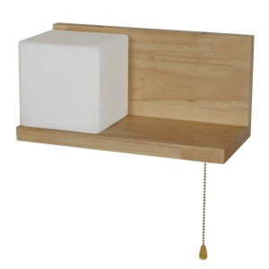 AMITY  Μοντέρνο Επιτοίχιο Φωτιστικό Απλίκα Μονόφωτο 1 x E27 IP20 Μπεζ Ξύλο με Λευκό Γυαλί - Μ30 x Π14.5 x Υ15cm