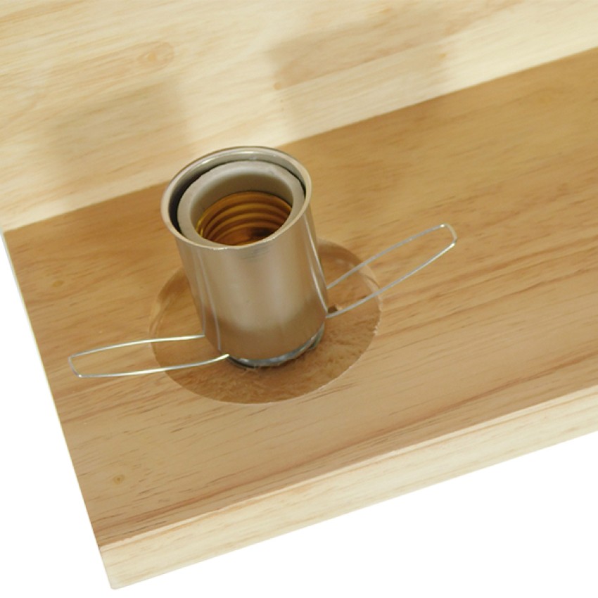 AMITY  Μοντέρνο Επιτοίχιο Φωτιστικό Απλίκα Μονόφωτο 1 x E27 IP20 Μπεζ Ξύλο με Λευκό Γυαλί - Μ30 x Π14.5 x Υ15cm