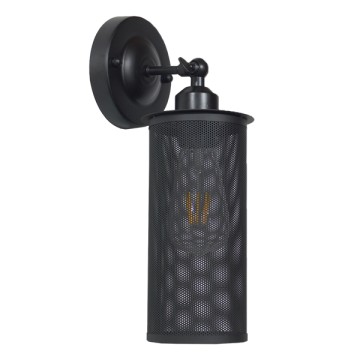 HOLVIA  Vintage Επιτοίχιο Φωτιστικό Απλίκα Μονόφωτο 1 x E27 IP20 Μαύρο Μέταλλο - Μ16 x Π12 x Υ34cm