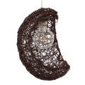 CRESCENT  Vintage Κρεμαστό Φωτιστικό Πλέγμα Μονόφωτο 1 x E27 IP20 Καφέ Rattan - Μ30 x Π20 x Υ35cm