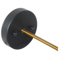 GLOBOSTAR® MINIMALL  Vintage Φωτιστικό Τοίχου - Απλίκα με Ντουί 2 x E27 AC 220-240V IP20 - Μαύρο & Χρυσό - Μ30 x Π60 x Υ18cm