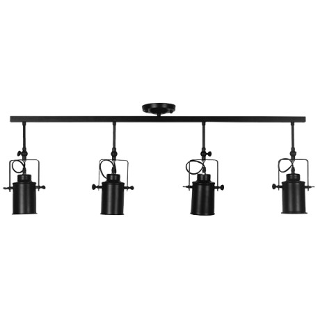 GLOBOSTAR® HOLLYWOOD  Vintage Φωτιστικό Οροφής με Ντουί 4 x E27 AC 220-240V IP20 - Μαύρο - Μ110 x Π13 x Υ38cm