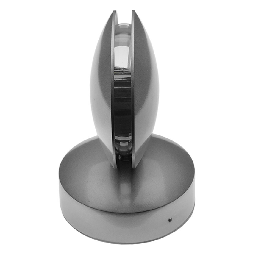 GLOBOSTAR® ZERODA  Μοντέρνο Φωτιστικό Τοίχου - Απλίκα LED 9W 1440lm 1° AC 220-240V IP44 Ψυχρό Λευκό 6000K - CREE XPE Chip & TÜV SÜD Driver - Ασημί - Μ12 x Π11 x Υ17cm