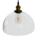 WICKHAM  Vintage Κρεμαστό Φωτιστικό Καμπάνα Μονόφωτο 1 x E27 IP20 Διάφανο Γυαλί με Μαύρο & Χρυσό Μέταλλο - Μ30 x Π30 x Y25cm