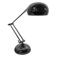 OFFICE BLACK  Μοντέρνο Επιτραπέζιο Φωτιστικό Πορτατίφ Μονόφωτο Μεταλλικό Μαύρο Νίκελ Φ12 x Υ80cm