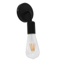 GLOBOSTAR® DON  Vintage Φωτιστικό Τοίχου - Απλίκα με Ντουί 1 x E27 AC 220-240V IP20 - Μαύρο - Μ10 x Π7 x Υ16cm