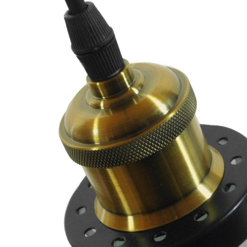 WICKHAM  Vintage Κρεμαστό Φωτιστικό Καμπάνα Μονόφωτο 1 x E27 IP20 Διάφανο Γυαλί με Μαύρο & Χρυσό Μέταλλο - Μ30 x Π30 x Y25cm