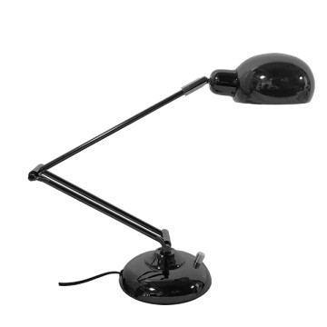 OFFICE BLACK  Μοντέρνο Επιτραπέζιο Φωτιστικό Πορτατίφ Μονόφωτο Μεταλλικό Μαύρο Νίκελ Φ12 x Υ80cm