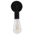 GLOBOSTAR® DON  Vintage Φωτιστικό Τοίχου - Απλίκα με Ντουί 1 x E27 AC 220-240V IP20 - Μαύρο - Μ10 x Π7 x Υ16cm