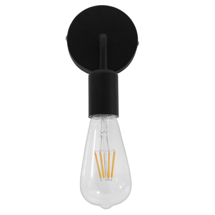 GLOBOSTAR® DON  Vintage Φωτιστικό Τοίχου - Απλίκα με Ντουί 1 x E27 AC 220-240V IP20 - Μαύρο - Μ10 x Π7 x Υ16cm