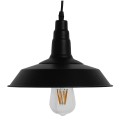 RAY  Vintage Κρεμαστό Φωτιστικό Καμπάνα Μονόφωτο 1 x E27 IP20 Μαύρο Μέταλλο - Μ26 x Π26 x Υ25cm