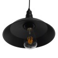 RAY  Vintage Κρεμαστό Φωτιστικό Καμπάνα Μονόφωτο 1 x E27 IP20 Μαύρο Μέταλλο - Μ26 x Π26 x Υ25cm