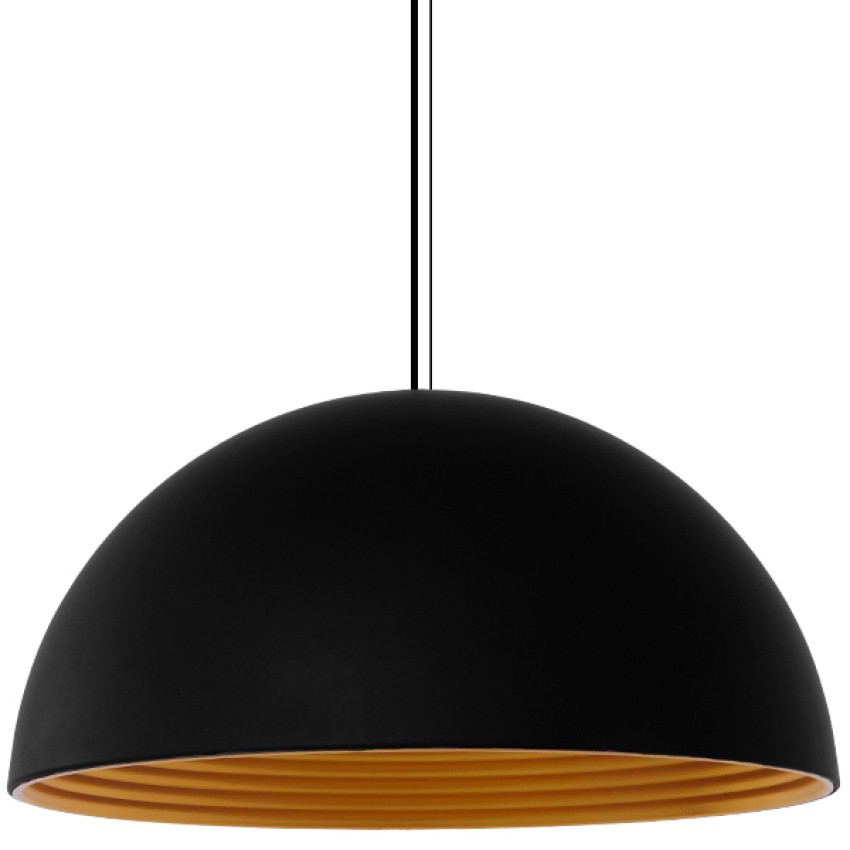 MEDEA  Μοντέρνο Κρεμαστό Φωτιστικό Καμπάνα Μονόφωτο 1 x E27 IP20 Μαύρο & Χρυσό Μέταλλο - Μ60 x Π60 x Υ30cm