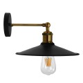 GLOBOSTAR® MINIMALL  Vintage Φωτιστικό Τοίχου - Απλίκα με Ντουί 1 x E27 AC 220-240V IP20 - Μαύρο & Χρυσό - Μ22 x Π39 x Υ18cm